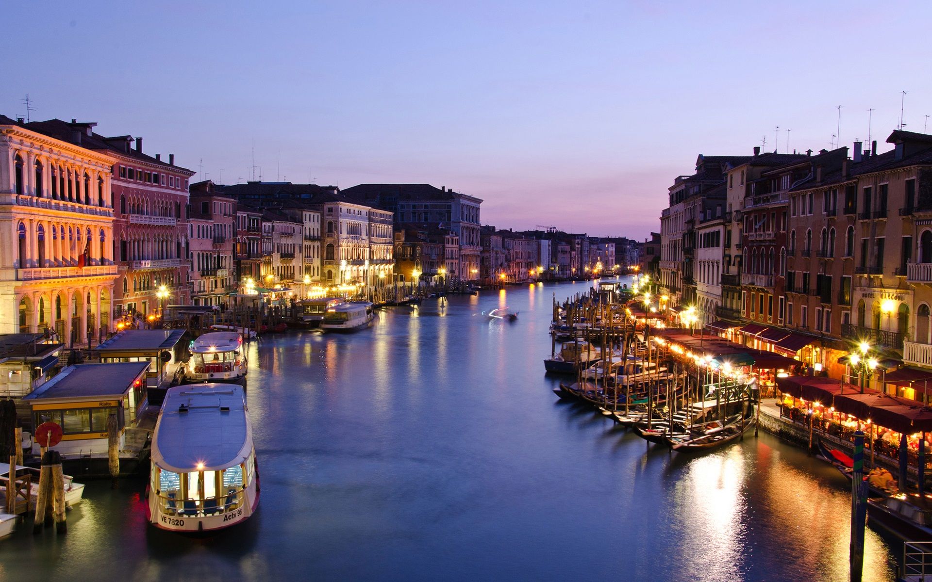 Wallpaper Italy, Venice, Canal Grande, evening, dusk, houses, sea