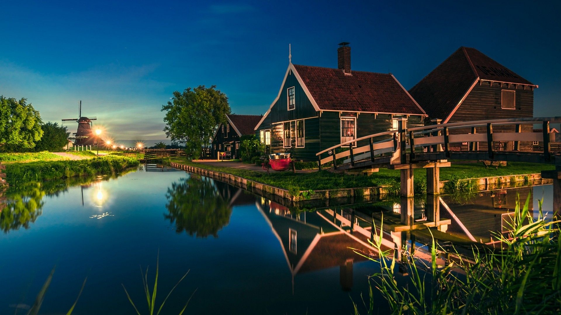 #trees, #evening, #Netherlands, #bridge, #nature