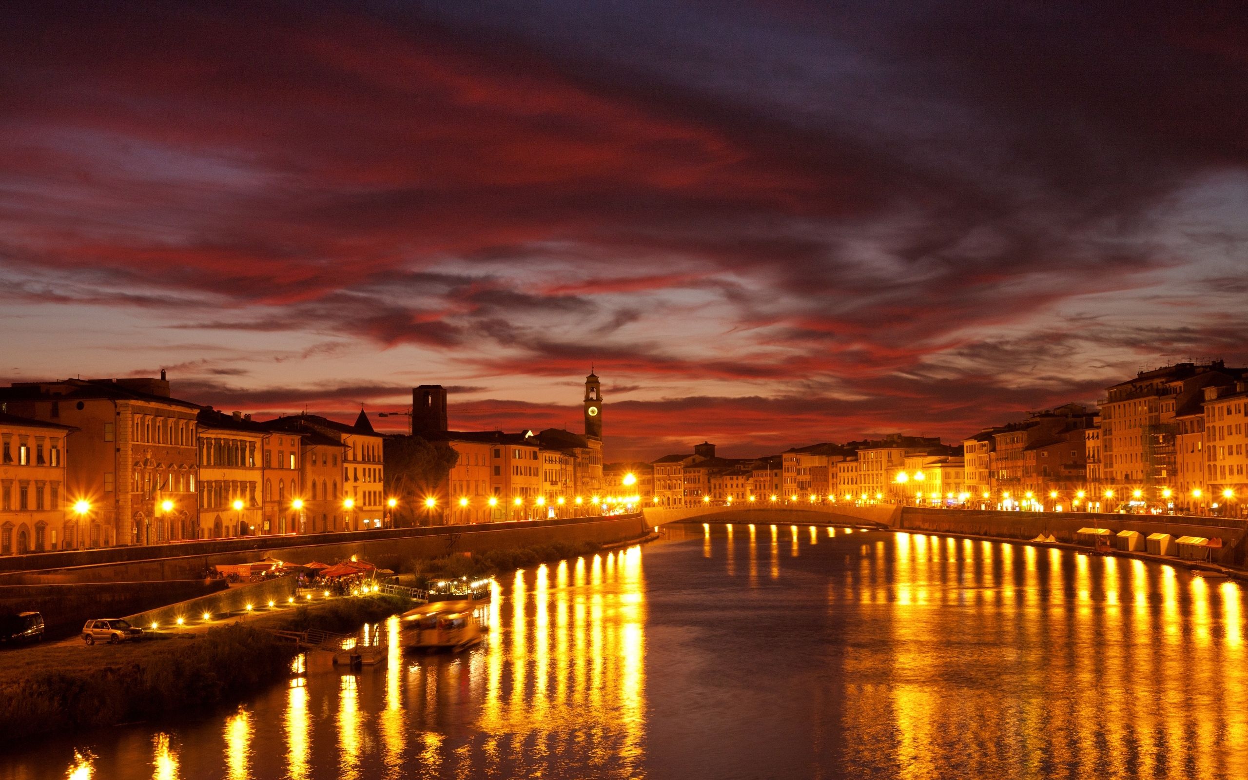 Download wallpaper 2560x1600 city, venice, canal, night, lights