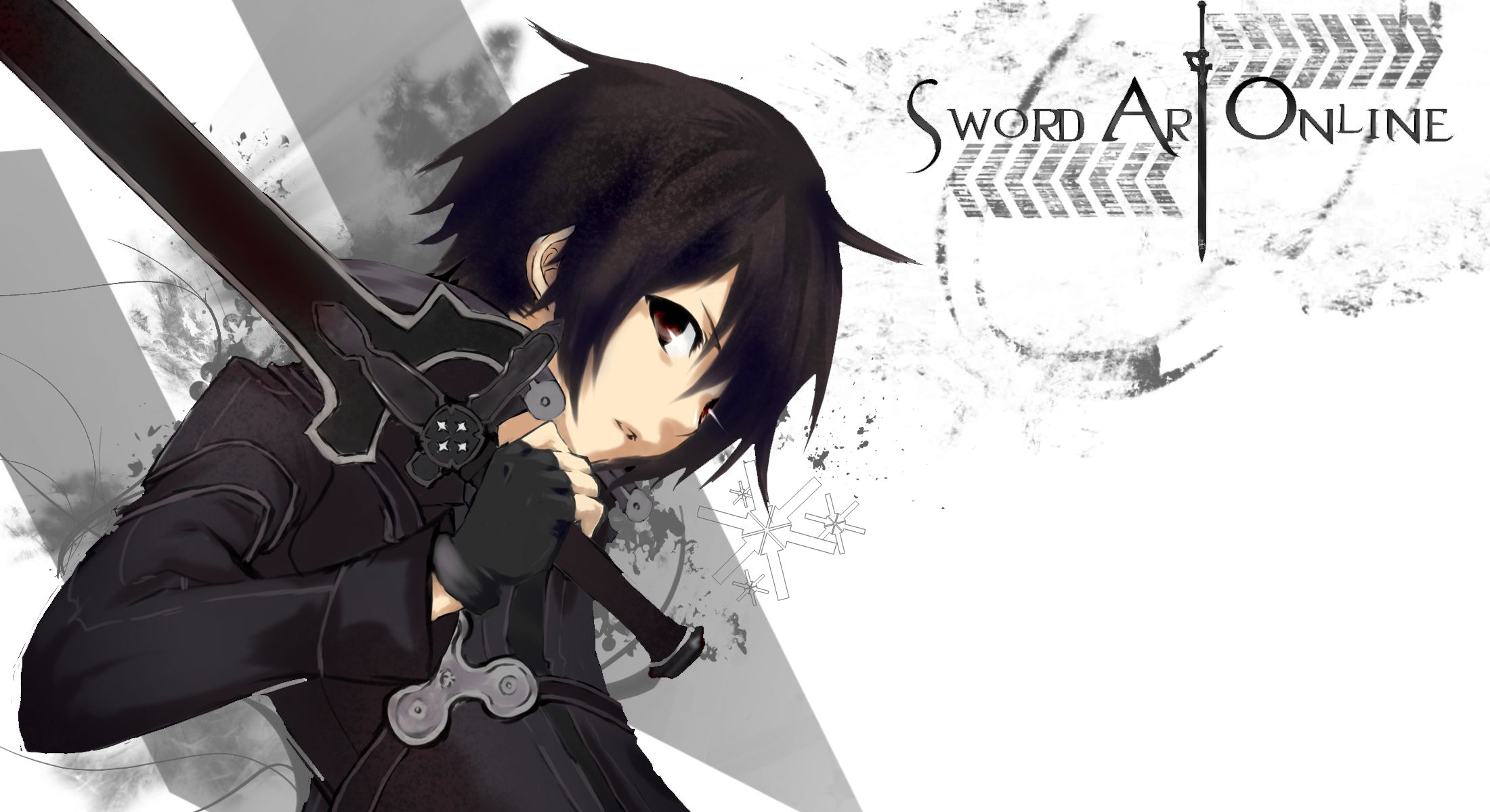 Black Swordman, glow, cg, guy, kirito, blade, ggo, anime, darkness, long  hair, HD wallpaper | Peakpx