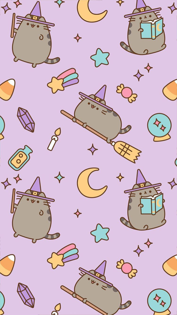 From Pusheen IG. Witch wallpaper, Pusheen cute, Witchy wallpaper