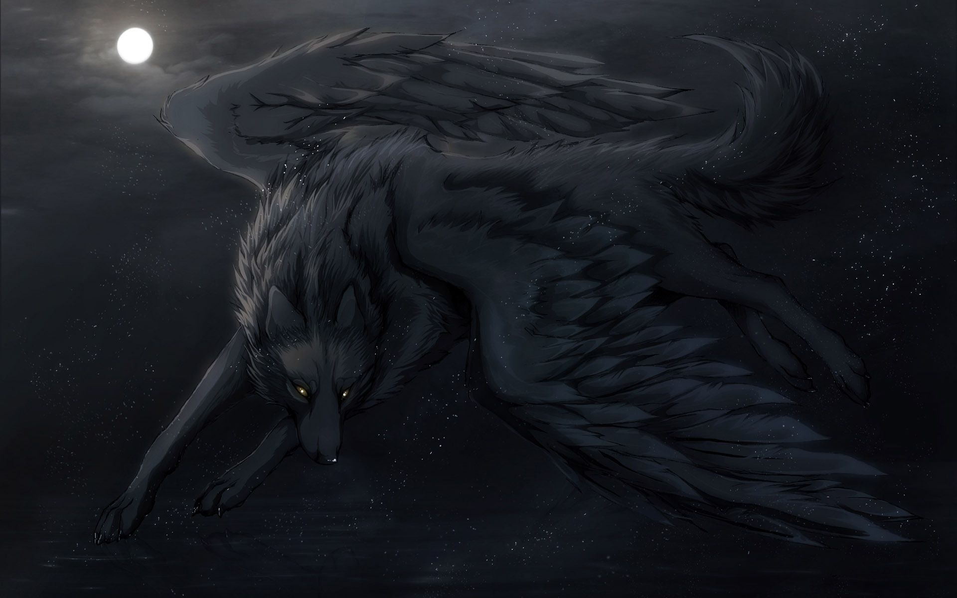Darkness. Shadow wolf, Wolf , Demon wolf