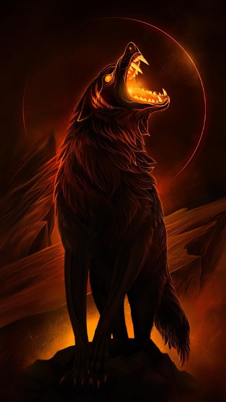 the picture of fire  Spirit animal art Anime wolf drawing Mythical  creatures art