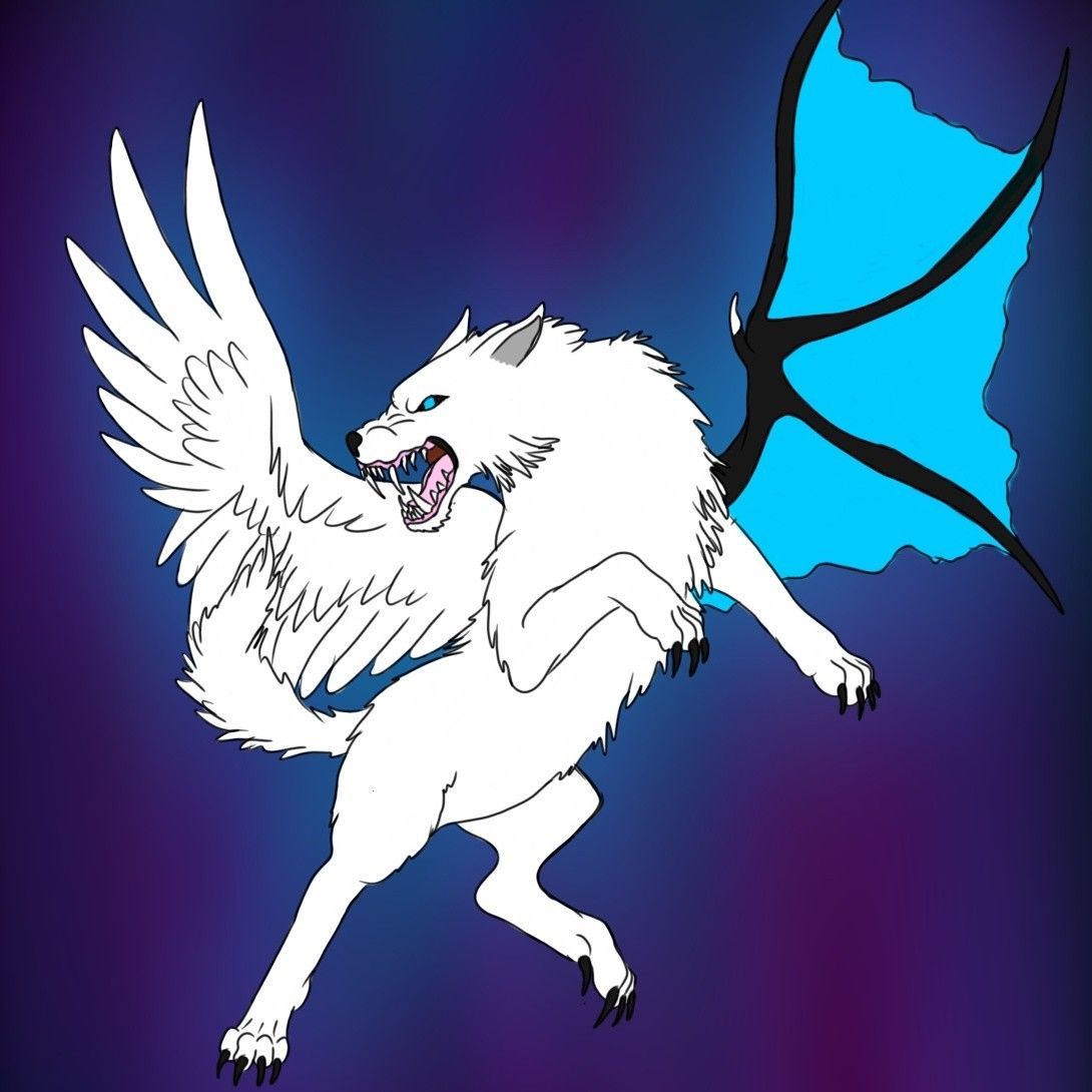 Luna Wolf..half demon..half angel. Wolf art, Sketches, Art