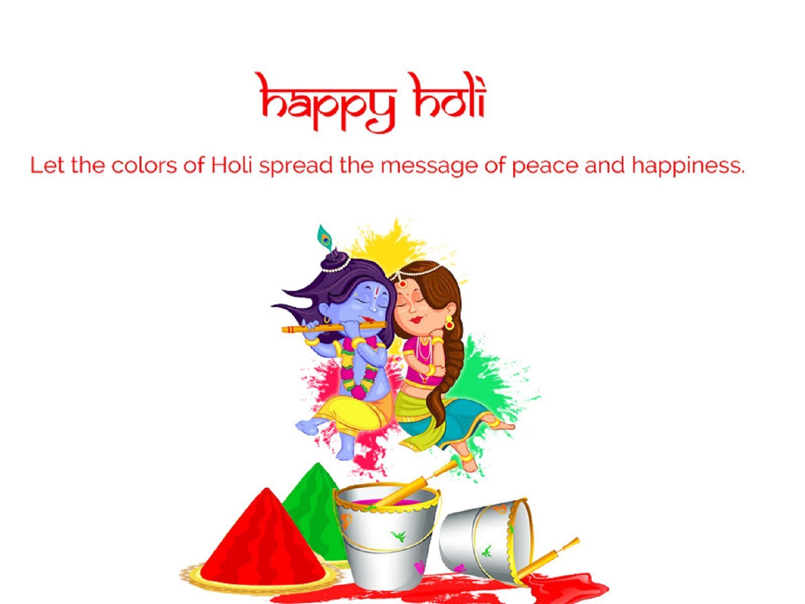 Happy Holi Cute Radha And Krishna Wallpaper