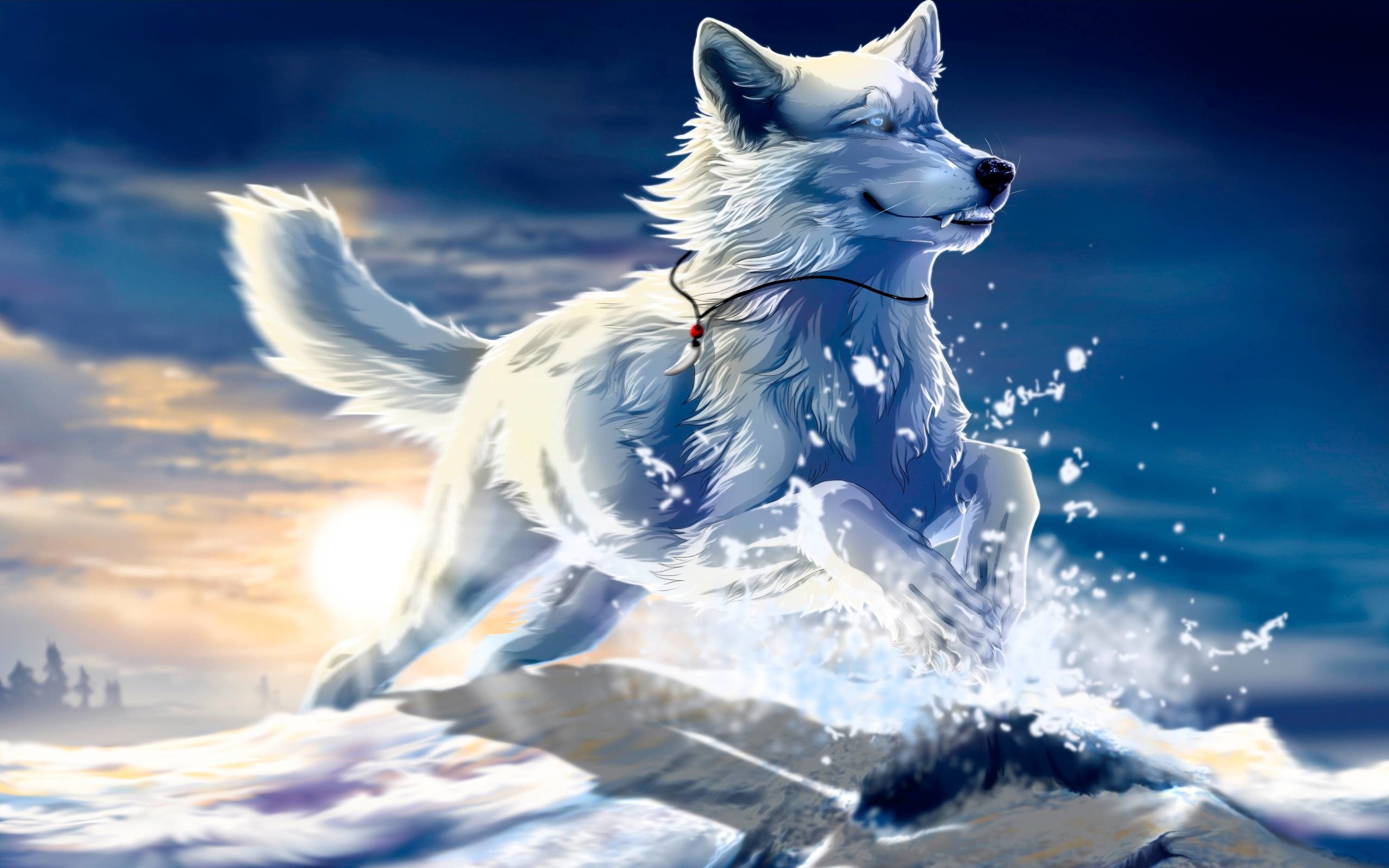Blue Anime Wolf Wallpaper Free Blue Anime Wolf Background