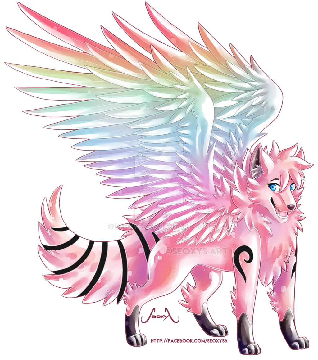 Anime Wolf With Wings Primarily Of Anthro And Monster Characters