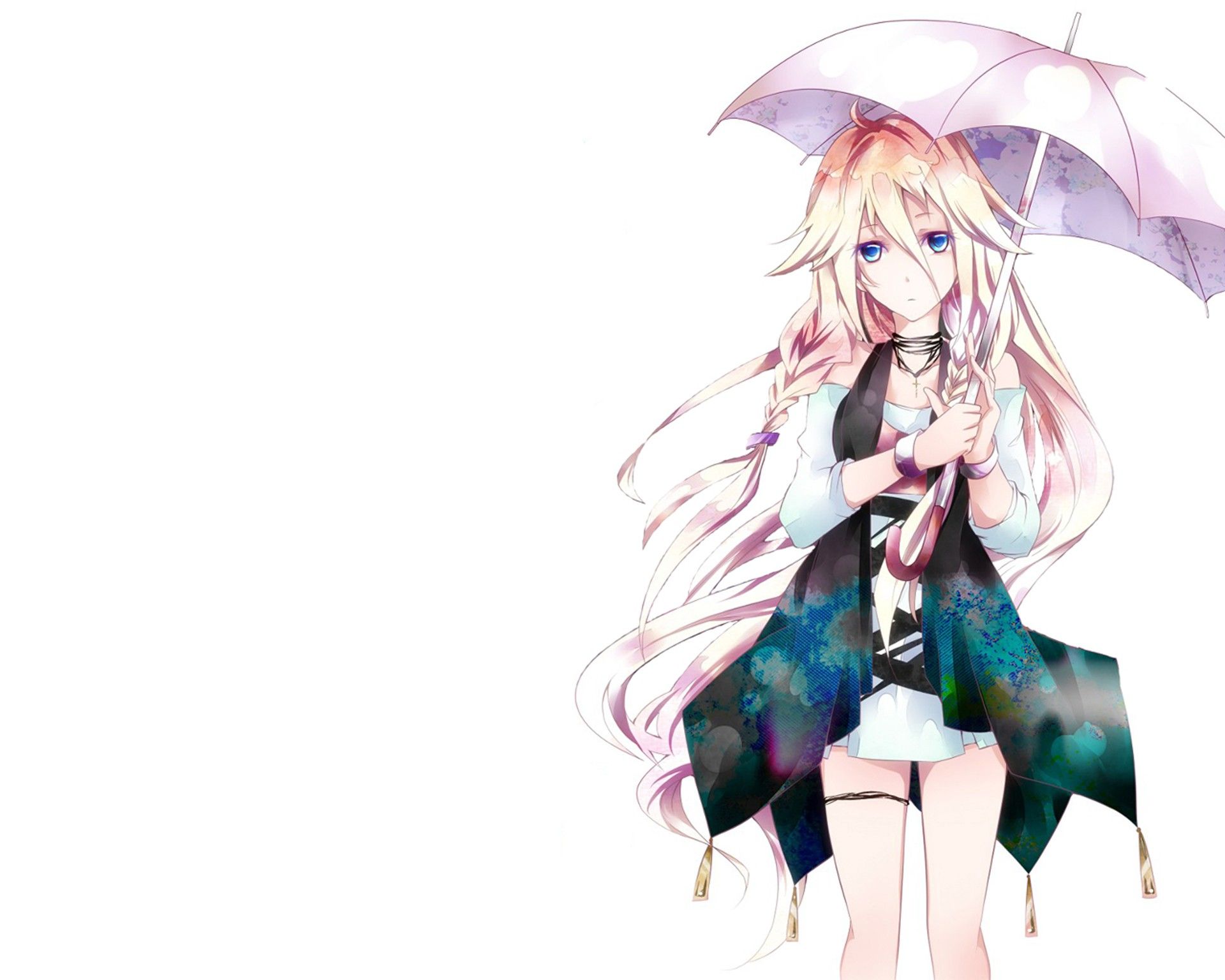 Vocaloid, simple background, anime girls, white background, IA