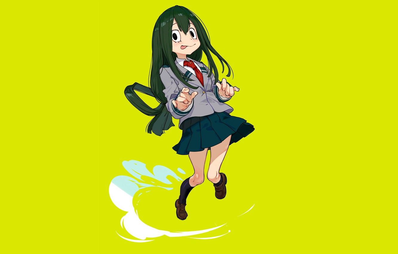 Wallpaper girl, background, frog, Boku no Hero Academy, My hero