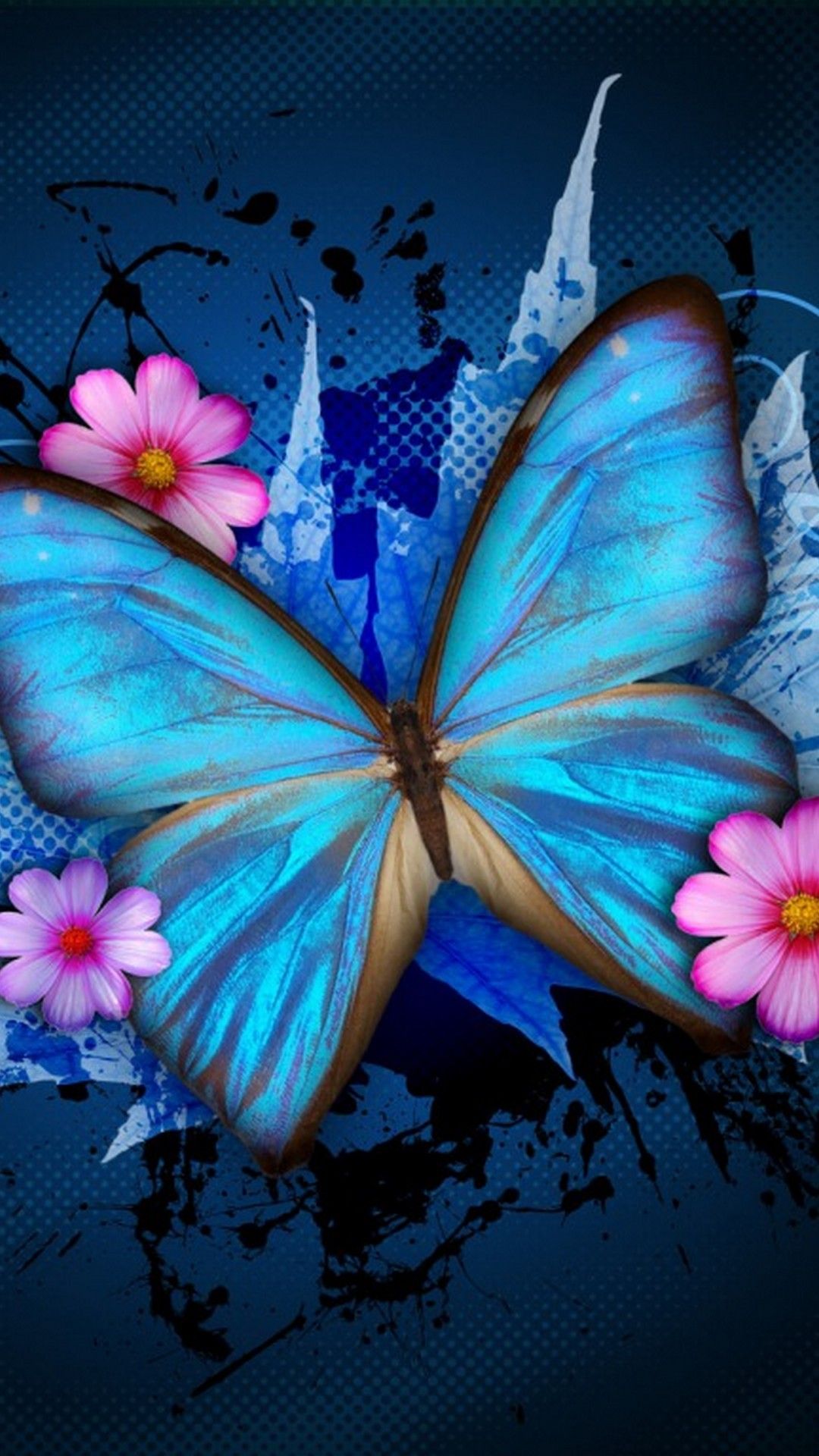 Wallpaper Phone Blue Butterfly Android Wallpaper