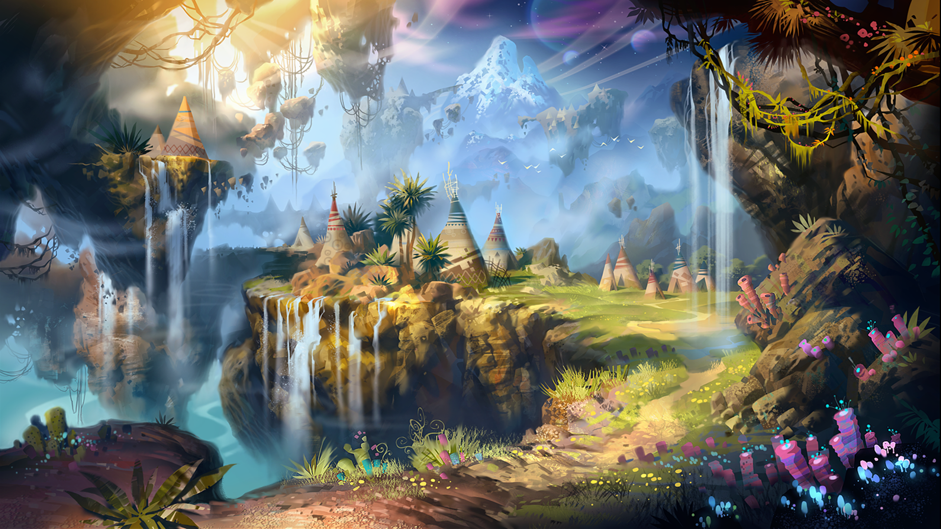Free Anime Fantasy Landscape Wallpaper 1080p at Cool Monodomo
