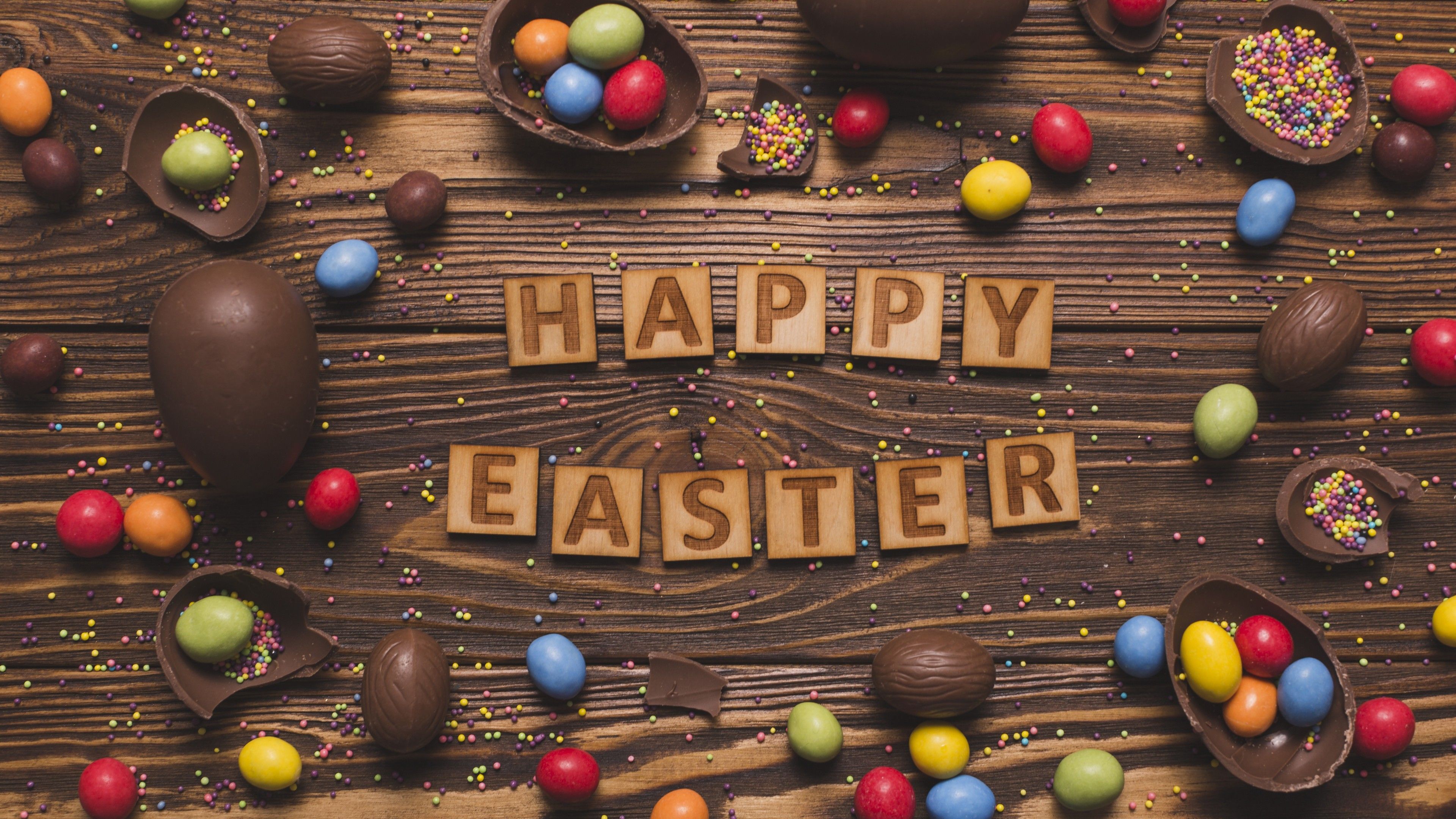 Wallpaper Easter, eggs, candy, chocolate, 5k, Holidays