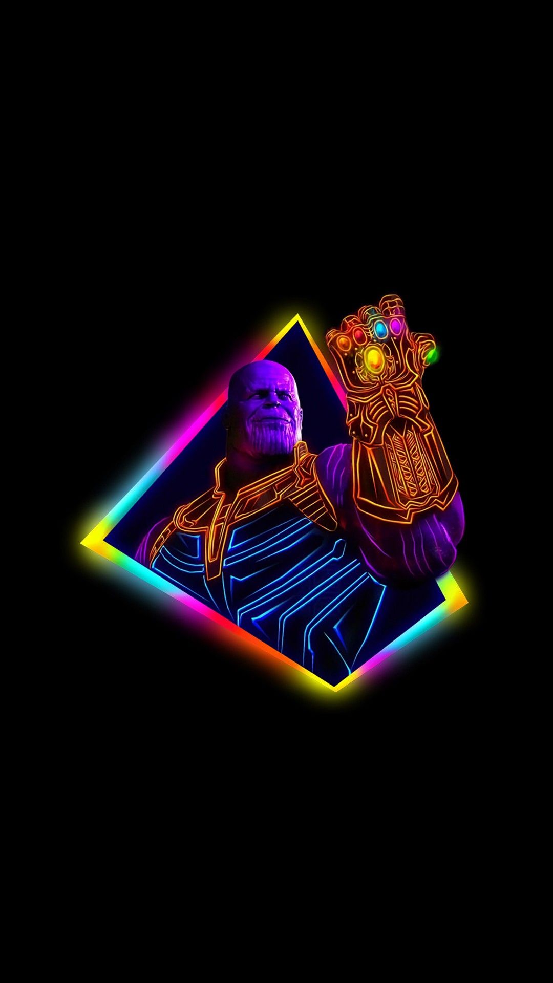 Thanos Avengers Infinity War Neon Art Wallpaper. HD Wallpaper