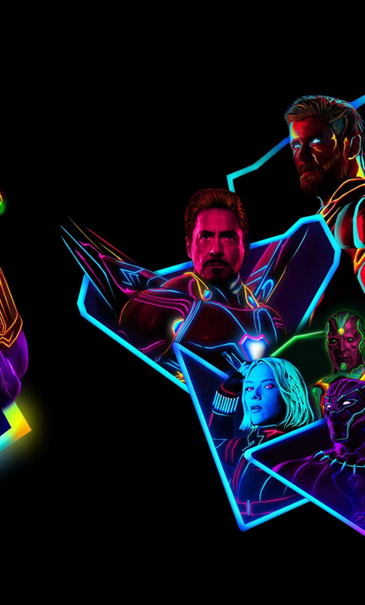 Avengers Infinity War 80s Neon Style Art iPhone 6 plus