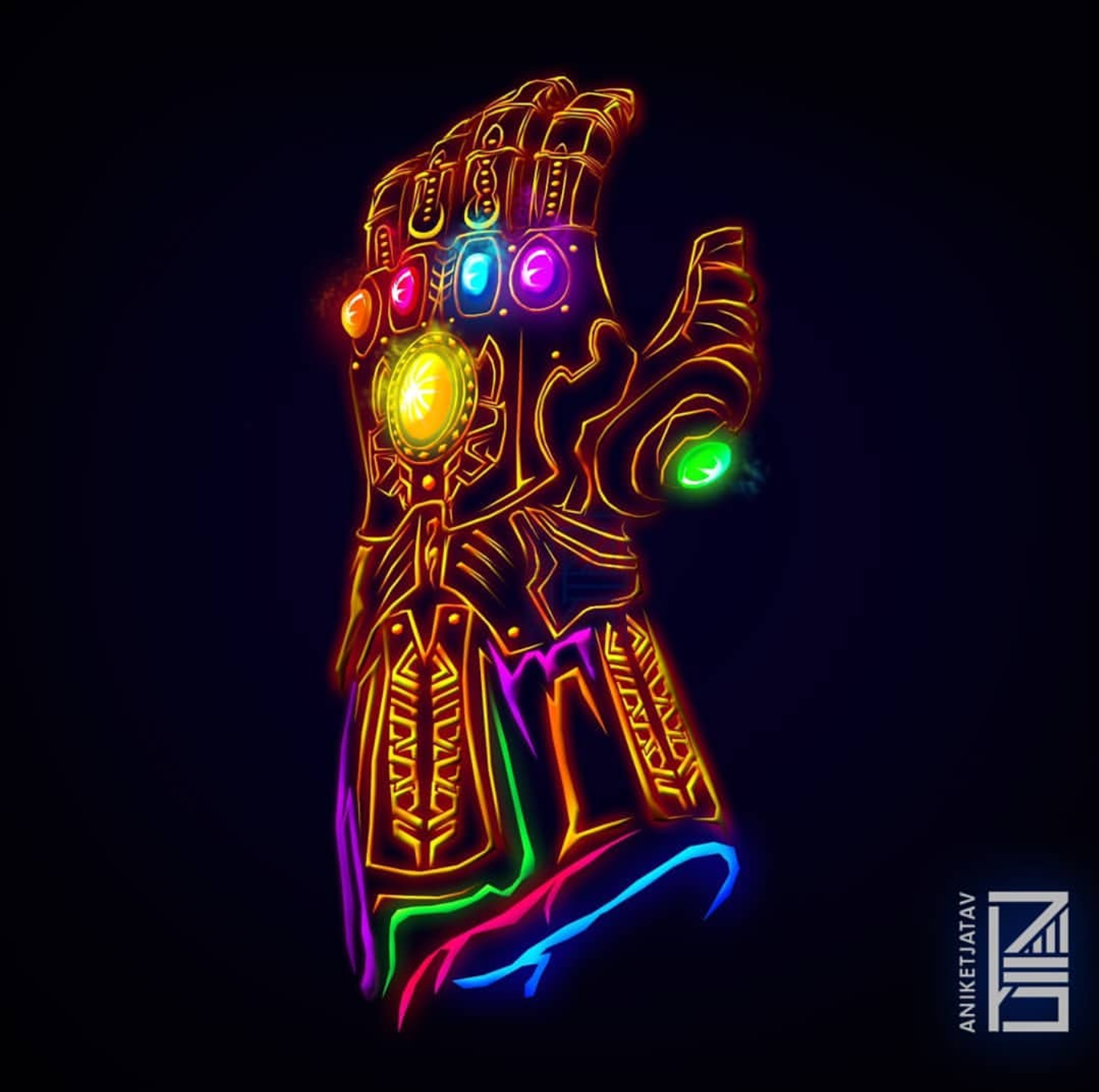 Amazing Neon Avengers Infinity War Artwork!!!