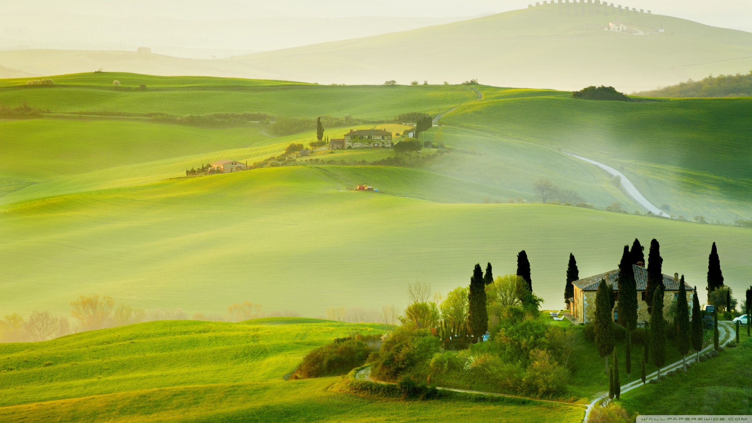 Tuscany Spring Landscape Ultra HD Desktop Background Wallpaper