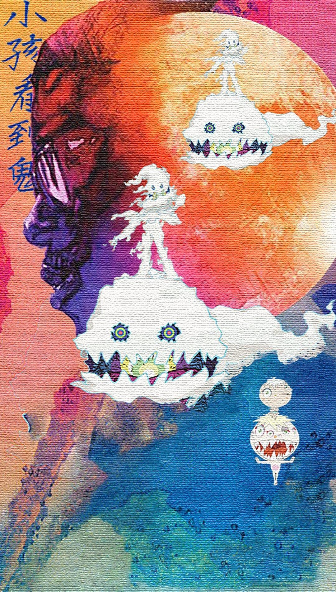 Kids see ghosts x Man on the moon wallpaper