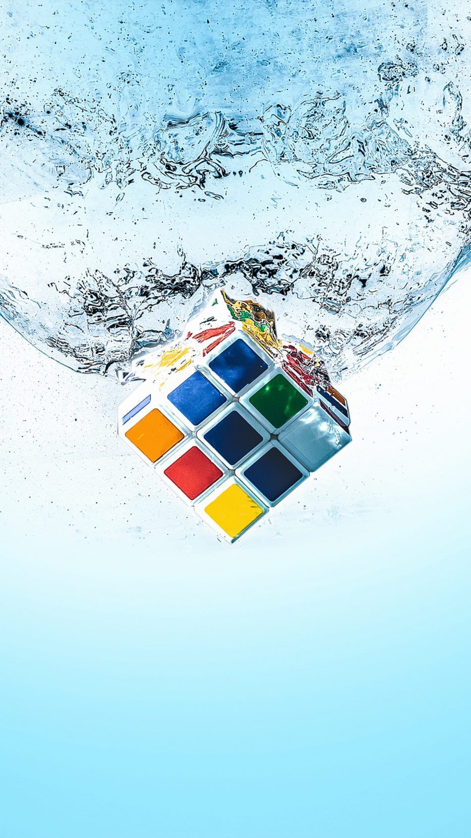 Rubik's Cube Splash Water 4K Ultra HD Mobile Wallpaper. Android wallpaper, Rubiks cube, iPhone wallpaper