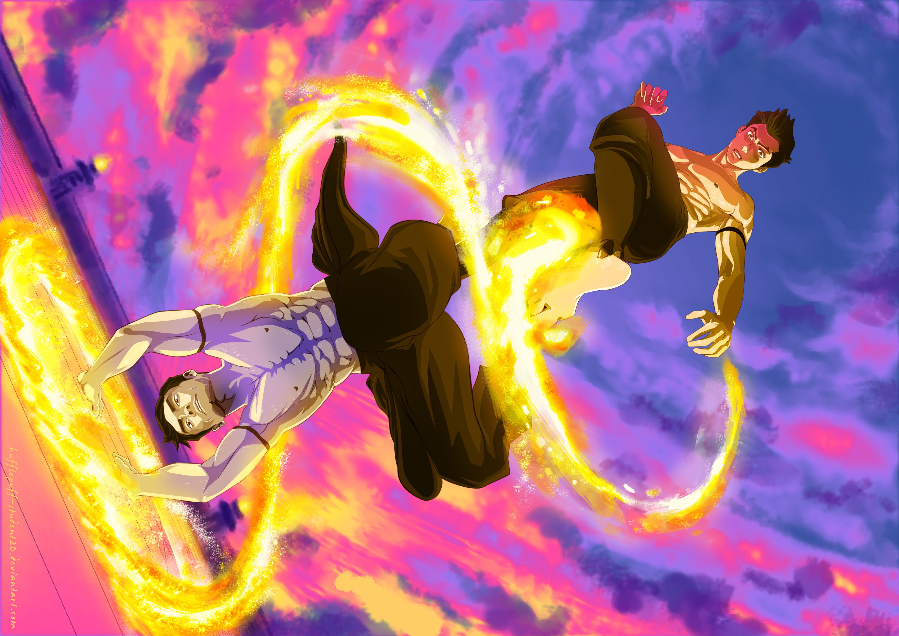 Download wallpaper Fire, Fire, Avatar, Mako, The Legend of Korra