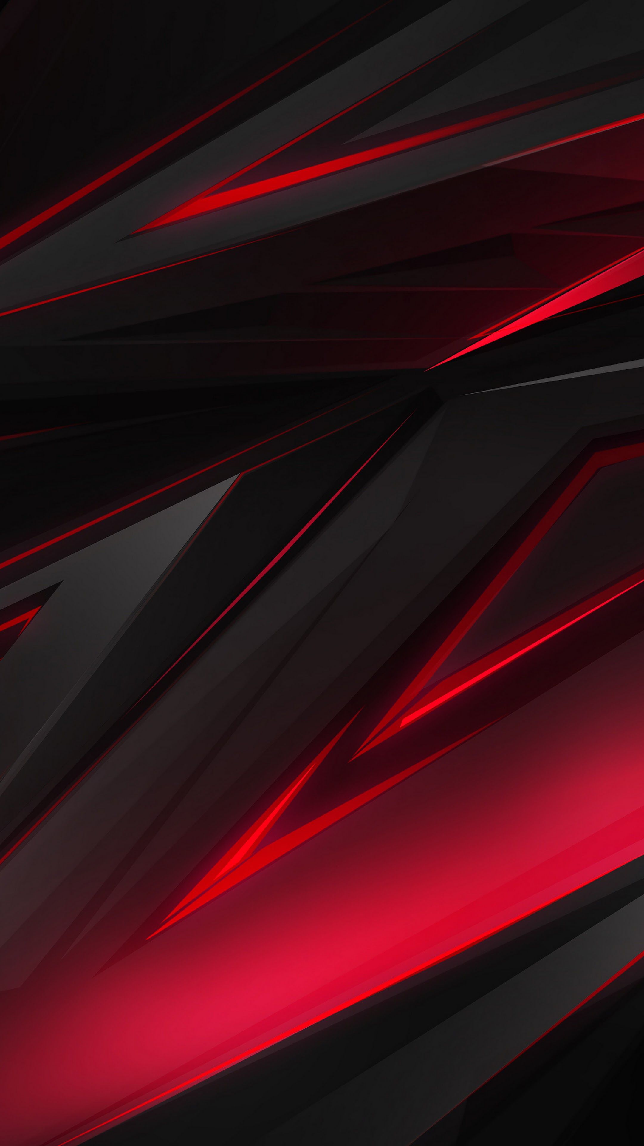 Black Red Abstract Polygon 3D 4K Wallpaper