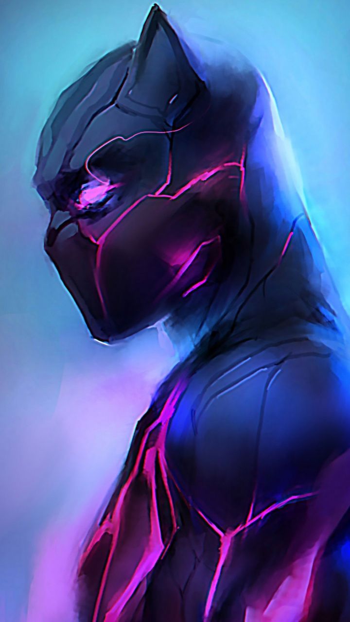 Artwork, Black Panther, glowing suit Wallpaper. Pantera negra