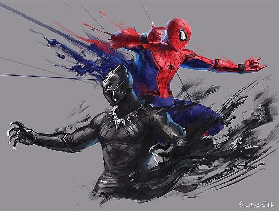 Black Panther & Spider Man. Spiderman, Black Panther Marvel