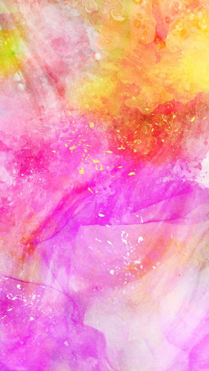 Downaload Pink and yellow, watercolor art wallpaper for screen