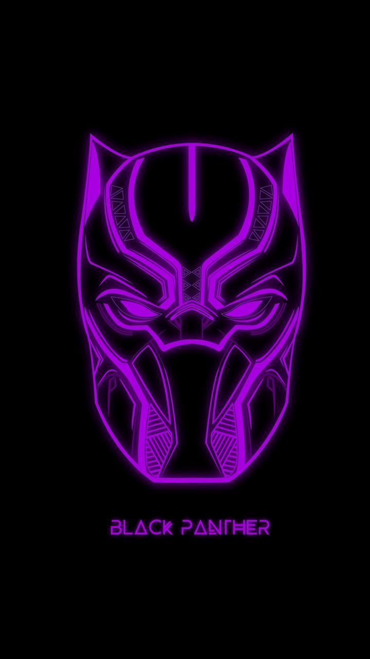 Download 720x1280 wallpaper Black Panther, glowing mask, muzzle