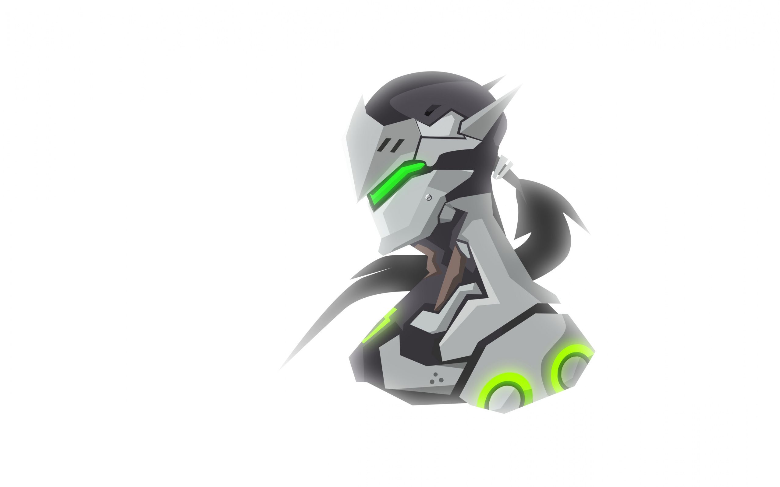 Download Genji, overwatch, online game, minimal, art wallpaper