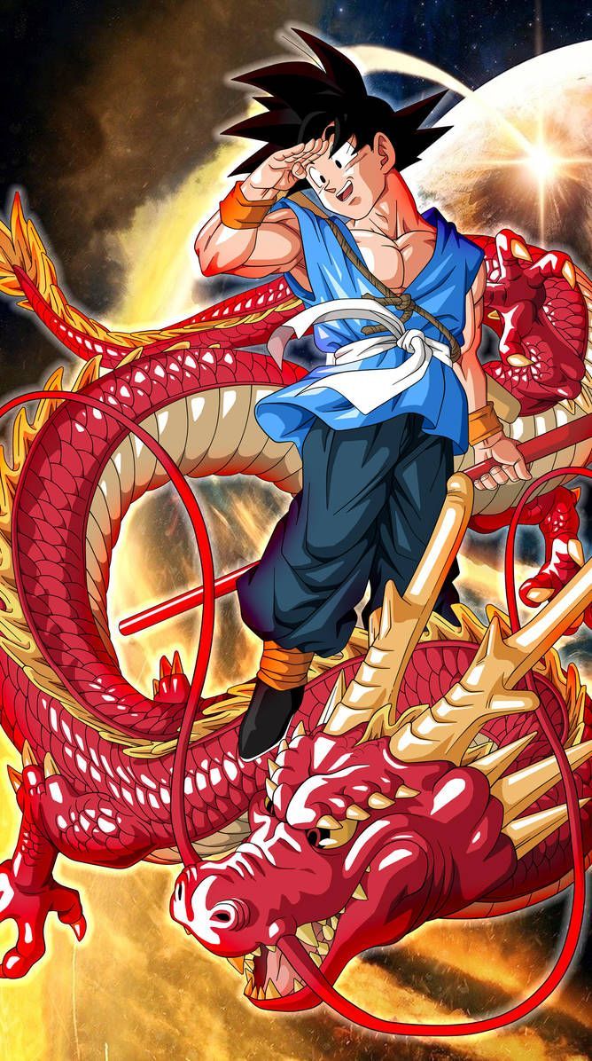 Goku with Shenlong C by JemmyPranata. Ilustración de dragón