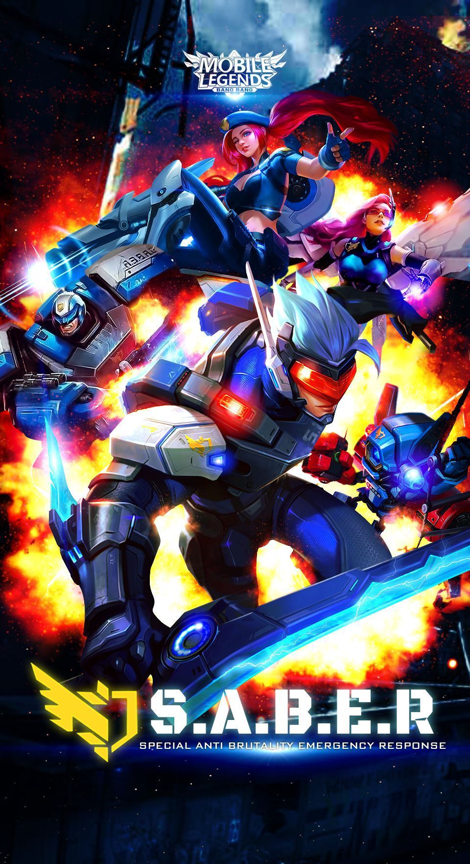 Mobile Legends SABER Squad. #MobileCell. Mobile legend wallpaper