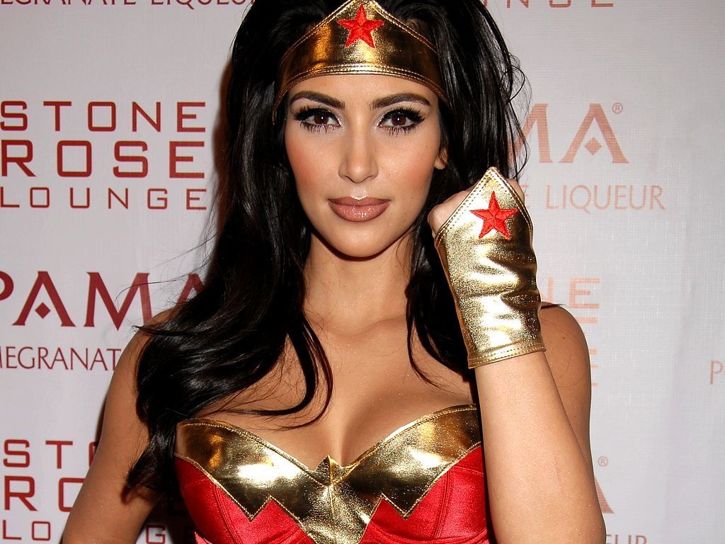 Celebrity Wallpaper: Kim Kardashian in Wonder Woman Outfit