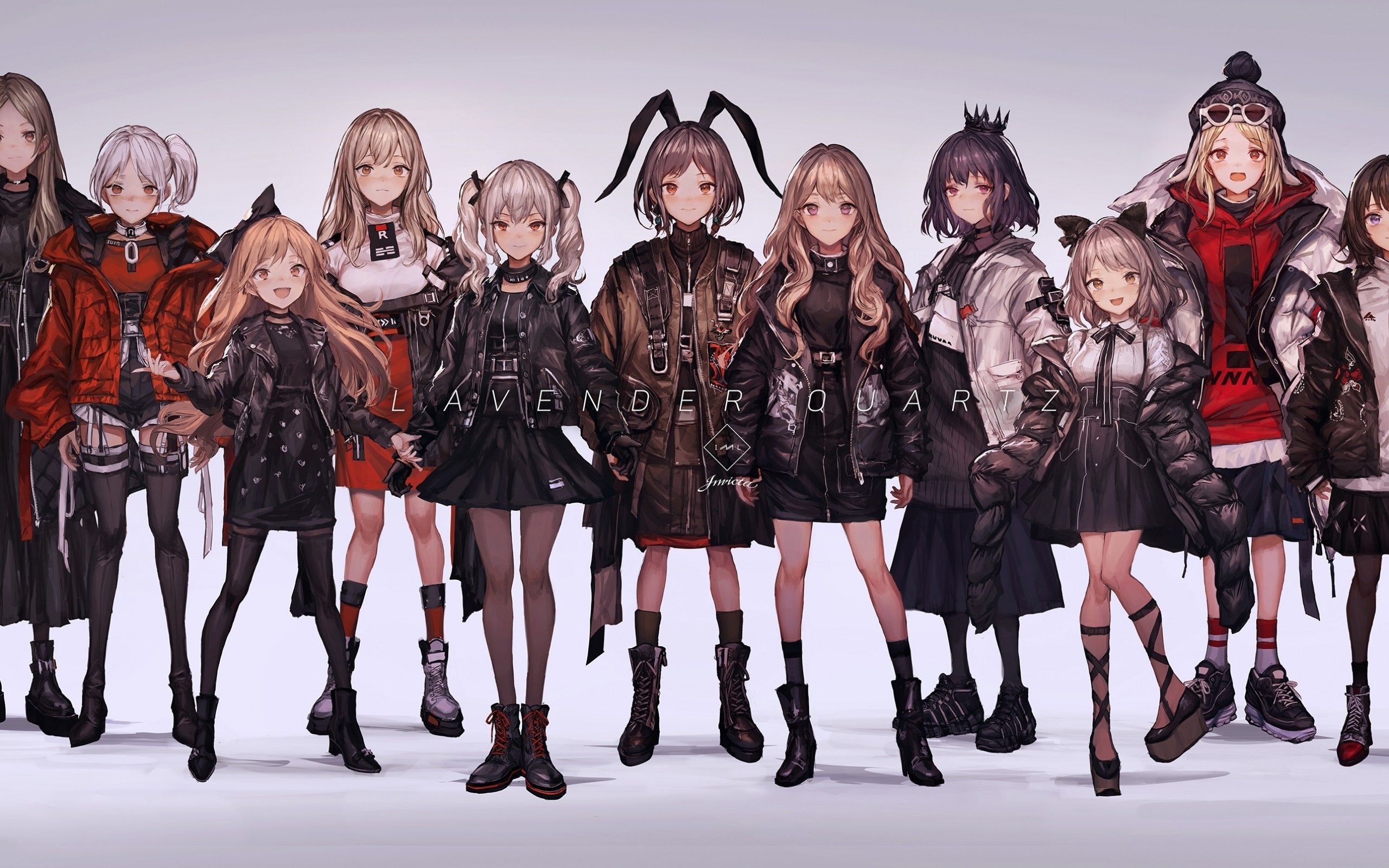 Download 2560x1600 Anime Girls, Group, Clothes, Coat, Fashion