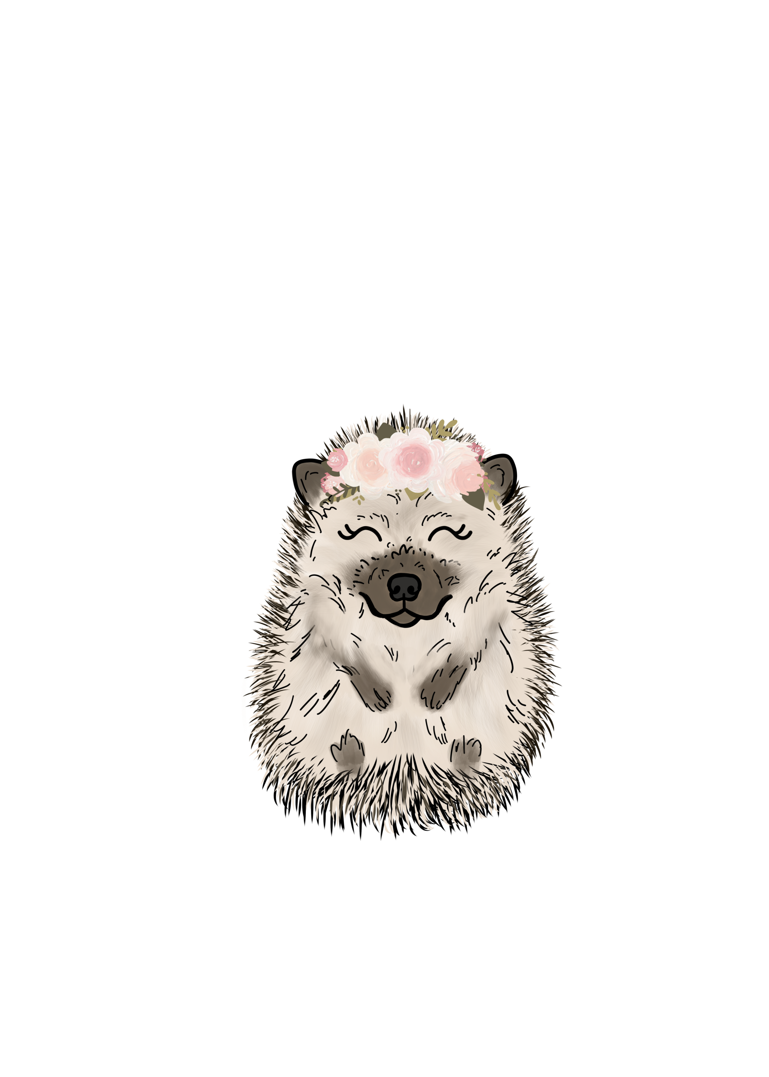 Hedgehog #Floral #Crown. #Casetify #iPhone #Art #Design #Animals