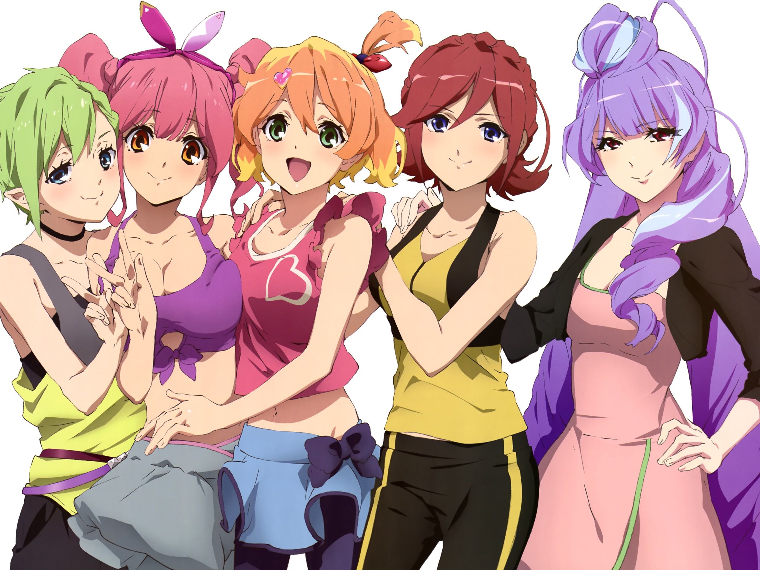 Wallpaper Macross, five anime girls 3840x2160 UHD 4K Picture, Image