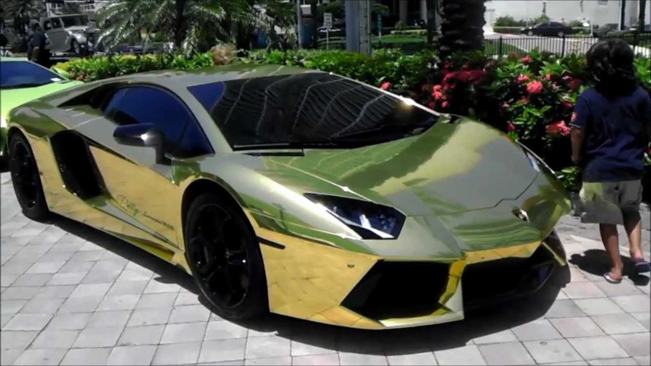 GOLD! Lamborghini Aventador all wrapped in gold!! Project AU