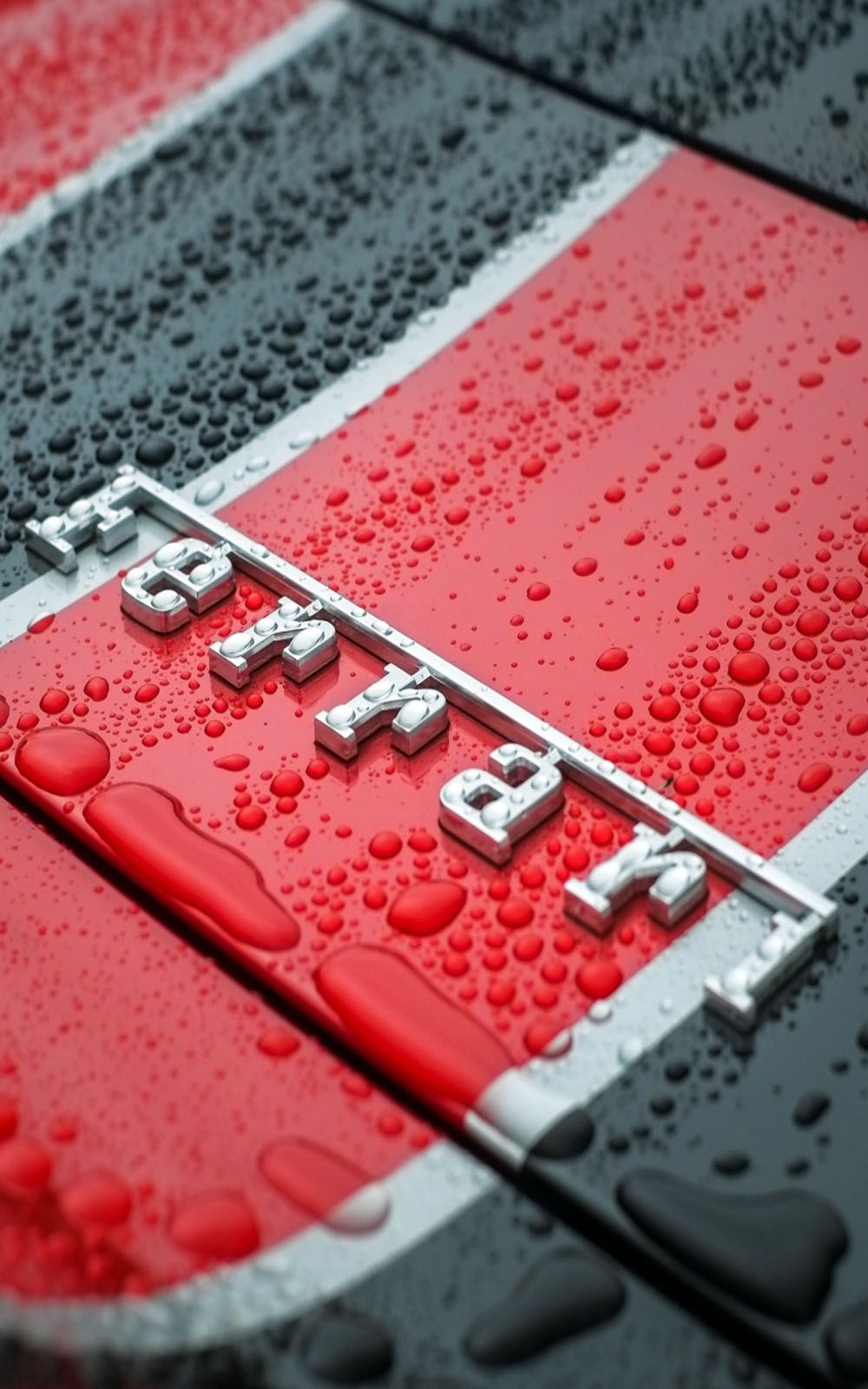 Ferrari Logo In Rain Drops Free HD Mobile Wallpaper