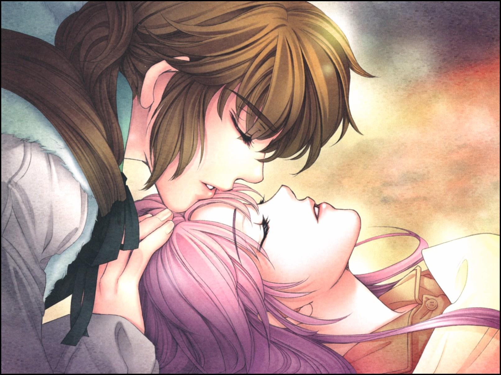 Anime Couple Kiss Wallpaper for Android