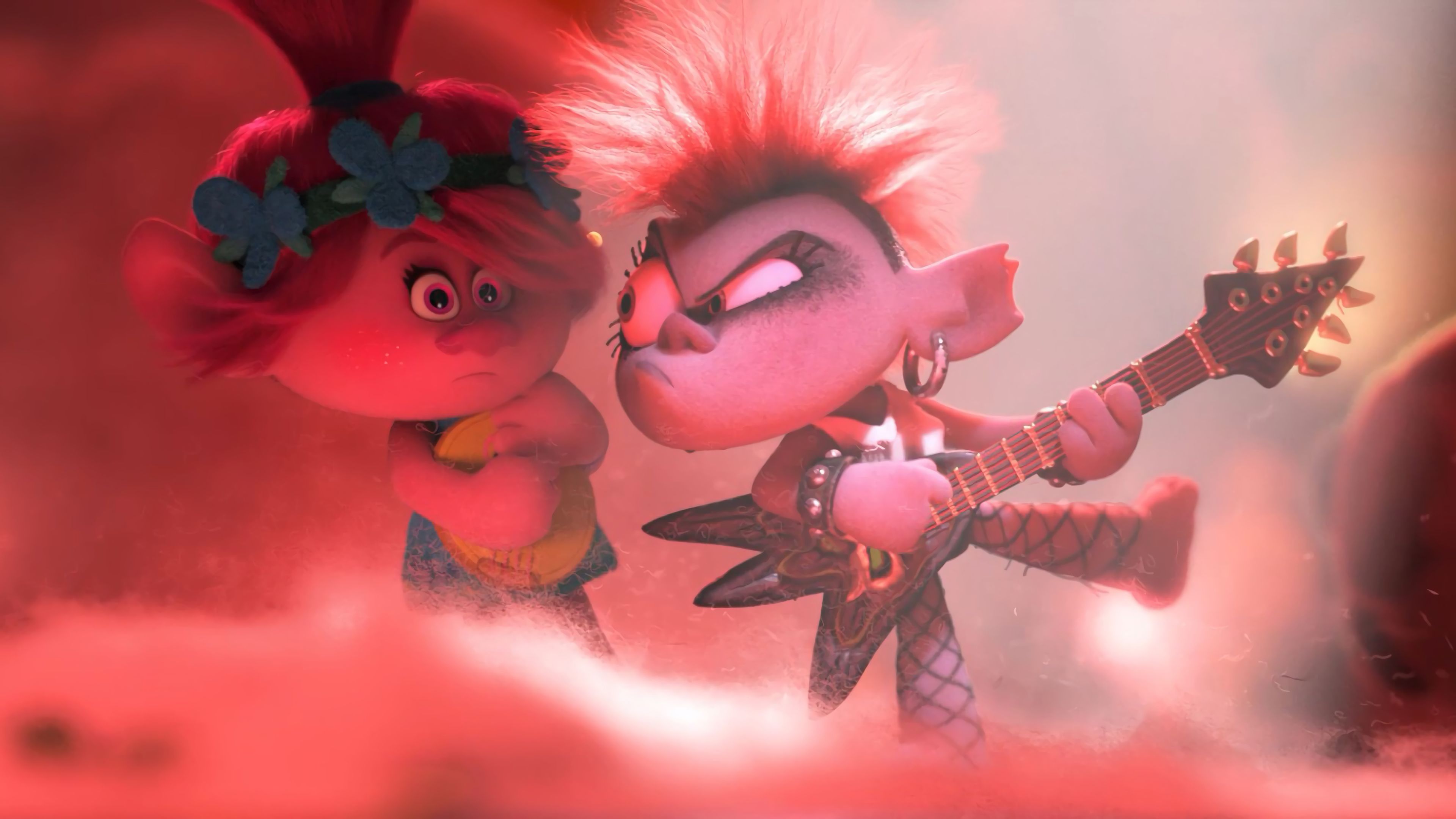 Poppy and Queen Barb In Trolls World Tour Wallpaper, HD Movies 4K