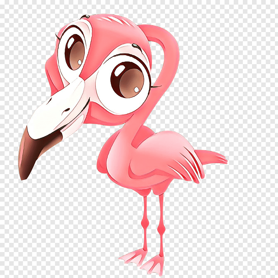 Cartoon Flamingo cutout PNG & clipart image