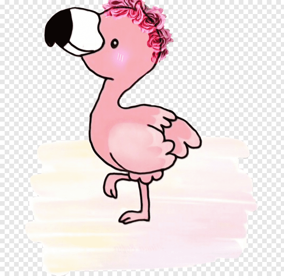 Cartoon Flamingo cutout PNG & clipart image