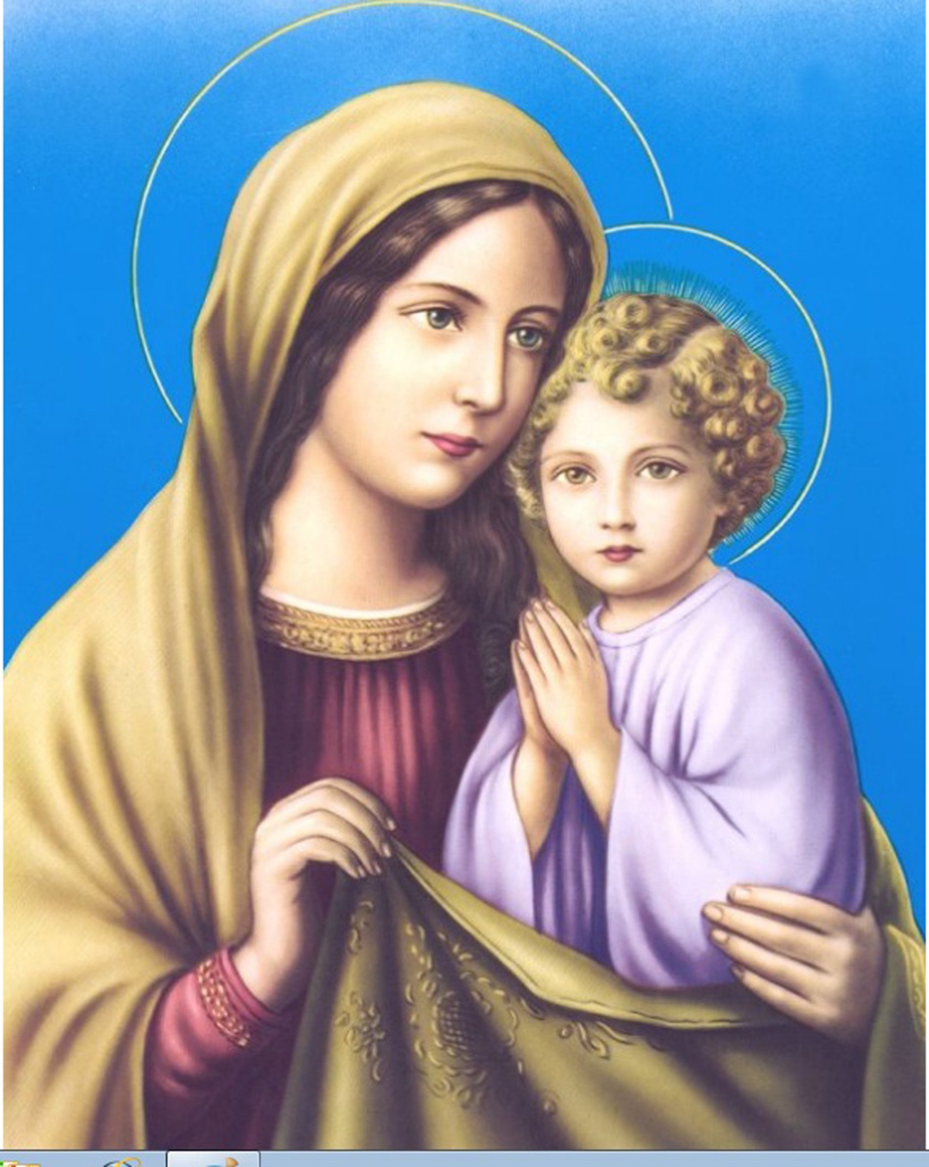 Mother Mary with Baby Jesus Wallpaper