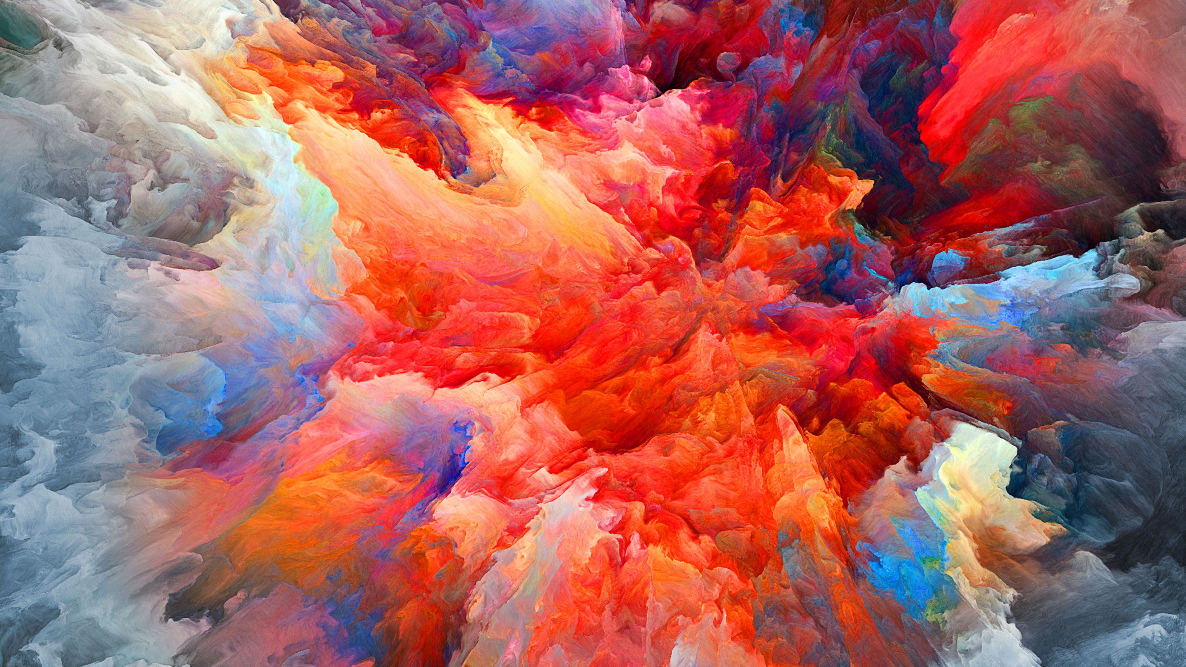 Colorful Blast of Smoke 4k Ultra HD Wallpaper. Background Image