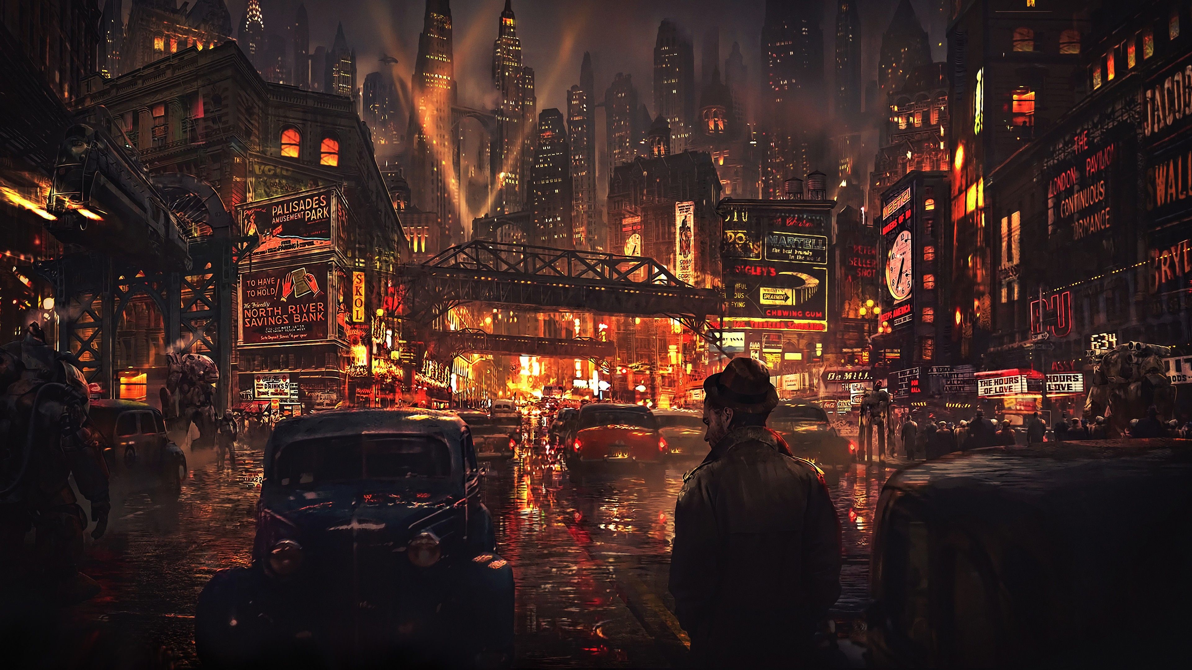 Jump Guy & City Art Wallpapers - Cyberpunk City Wallpapers 4k