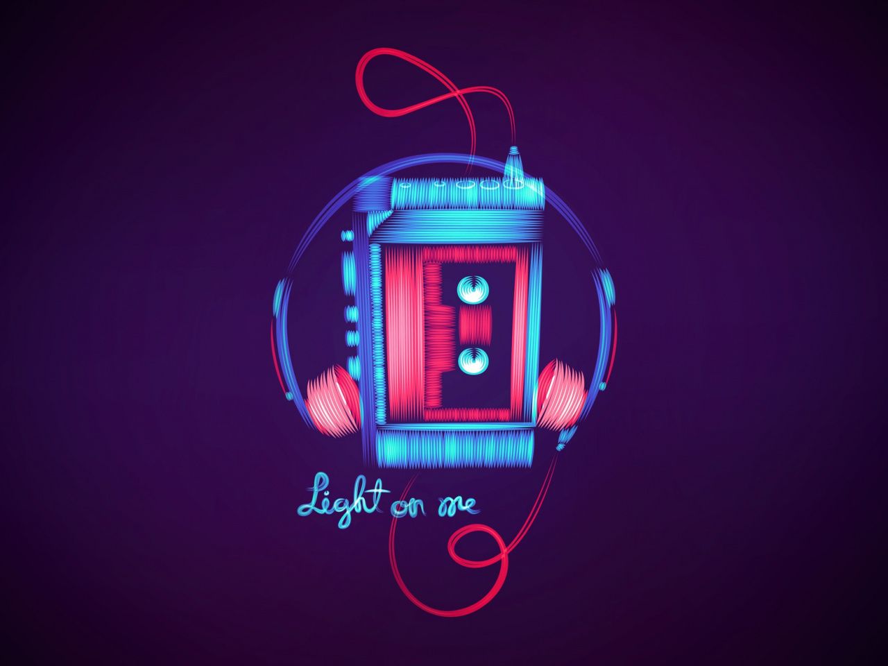 Download Synthwave, minimal, walkman, music player wallpaper