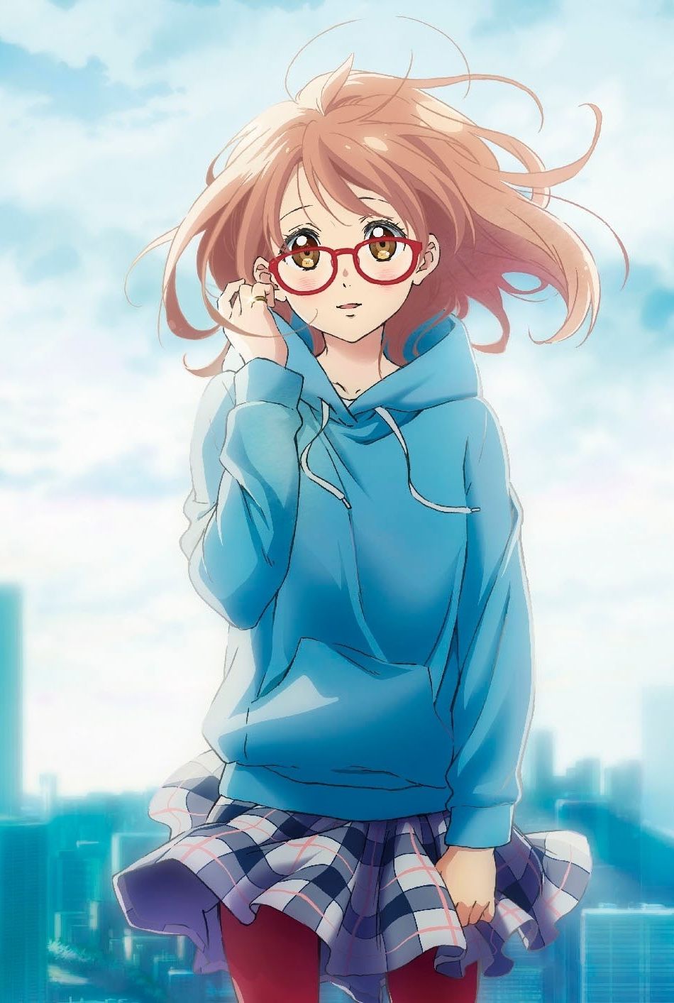 Cute Anime Gamer Girl with Glasses