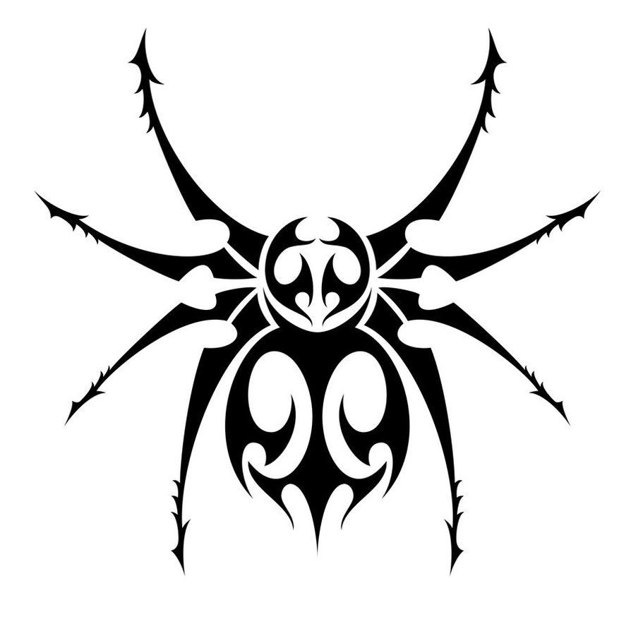 Drawn Spider tattoo Free Clip Art stock illustrations