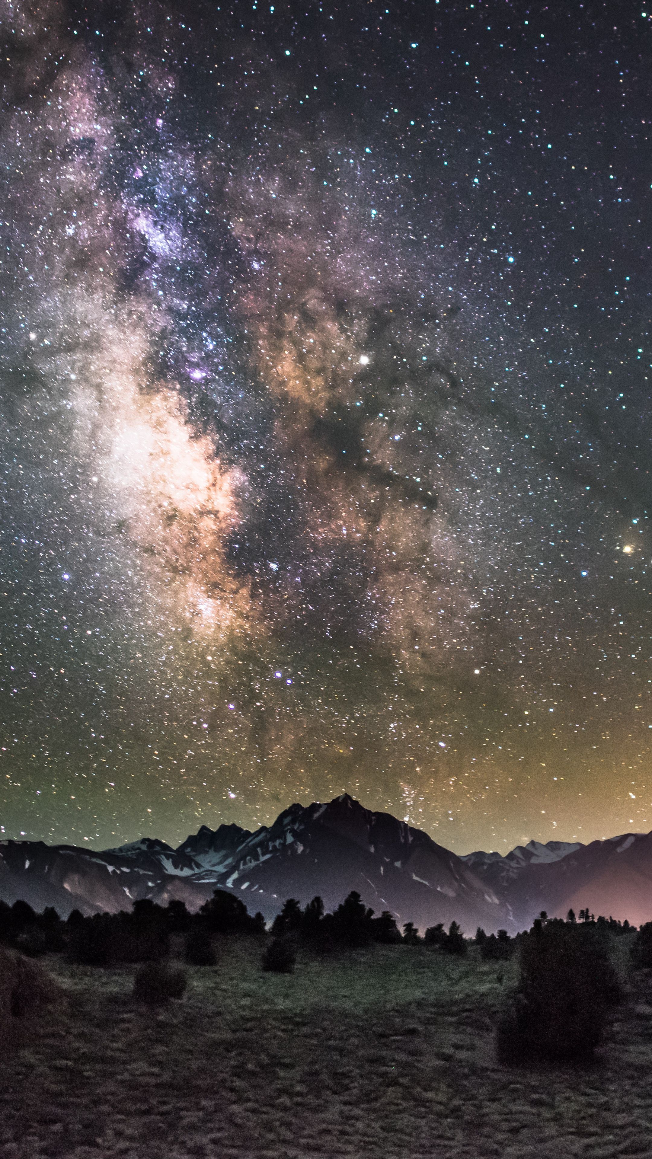 Sky #galaxy #night #starrysky #mountains #wallpaper HD 4k