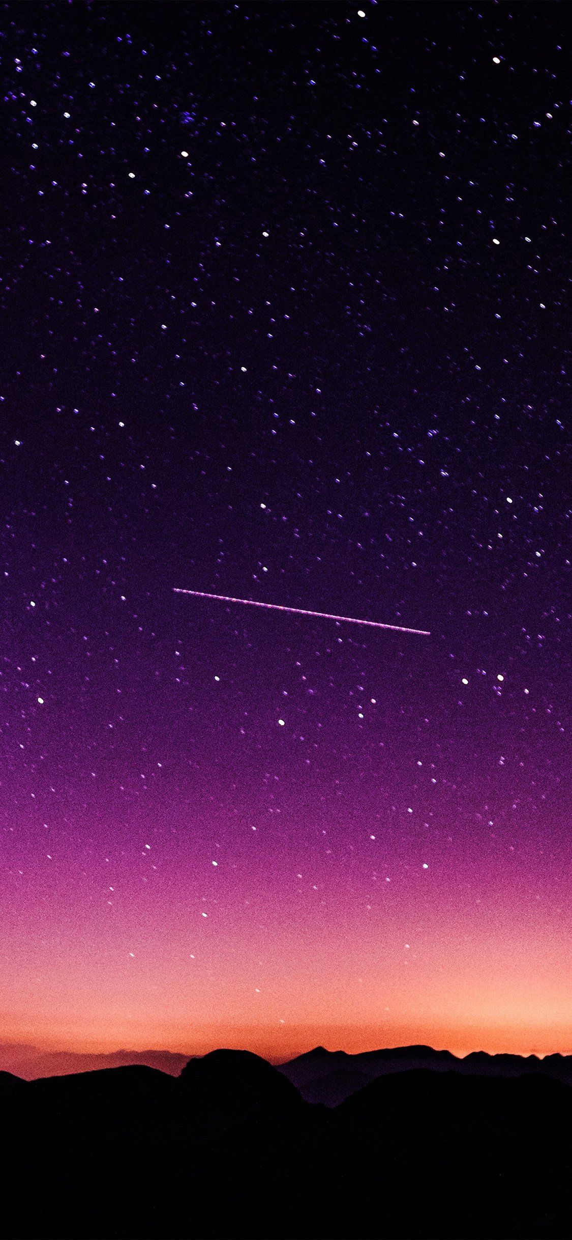 Star Galaxy Night Sky Mountain Purple Red Nature Space Wallpaper