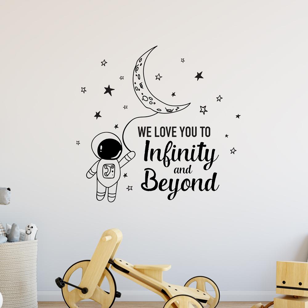 We Love You To Infinity And Beyond Moon Wall Sticker